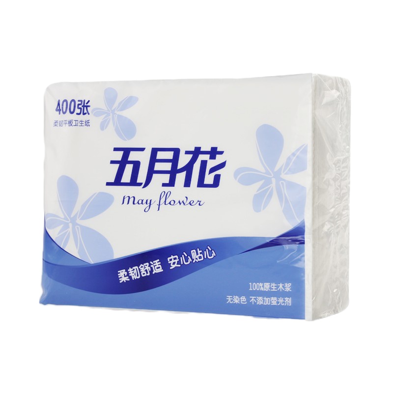 五月花 平板纸舒适柔厕纸卫生间专用卫生纸 30包