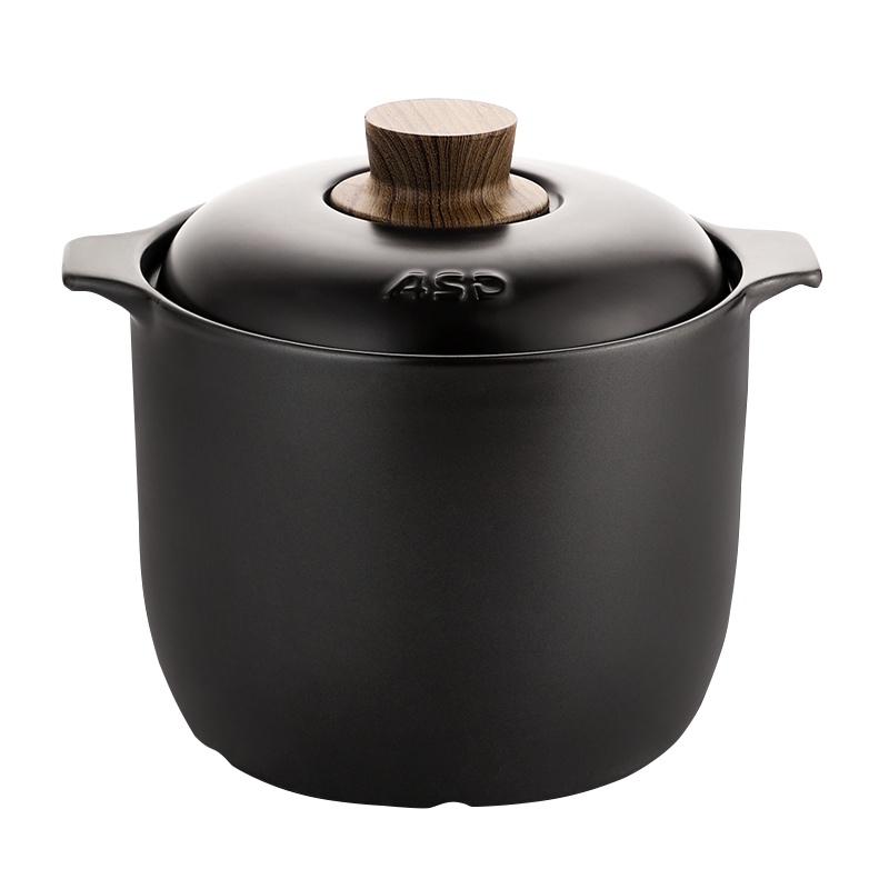 爱仕达 陶瓷煲4.8L砂煲砂锅炖锅煲汤 大容量汤煲中药煎锅明火炖煲 RXC48B6WG-D 黑色