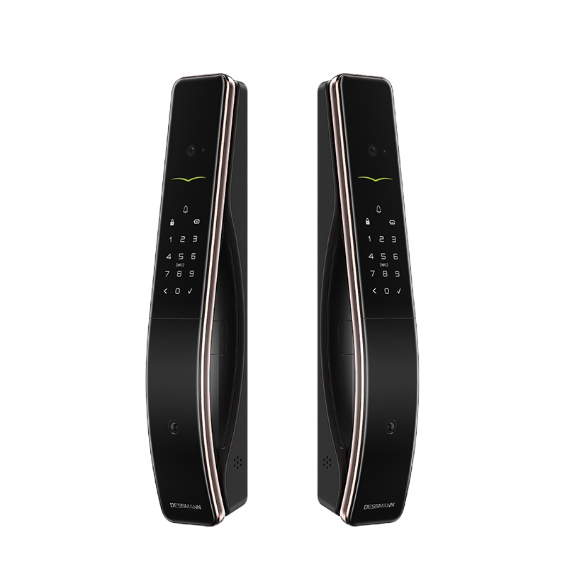 德施曼指纹锁密码锁全自动智能锁Q7M电子门锁家用防盗门智能锁淡琥珀