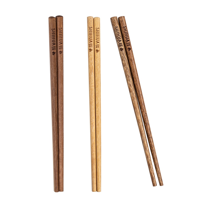 拾画 宝宝小孩专用家用木质筷子无漆无蜡实木分食筷 红檀木黄檀木鸡翅木三色儿童筷18cm 三双装 SH-6328