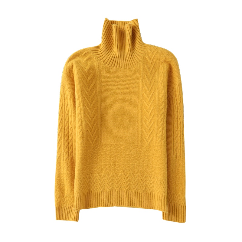 2021秋季新款韩版高领羊绒衫女宽松套头毛衣百搭100%纯羊毛针织衫