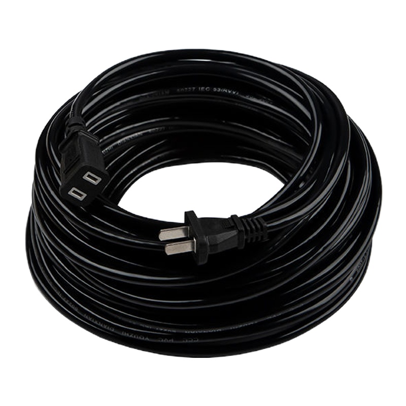 纯铜两脚插头电源线电动车充电专用延长线加长插座快速充电转换器 黑色延长线 3米[2000W]