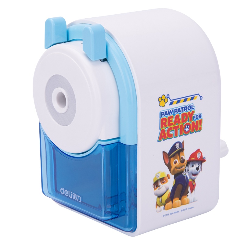 得力削笔机汪汪队立大功卷笔刀儿童用学生手摇安全多功能铅笔刀转笔刀三角铅笔转笔机削笔器素描刨刀便携0826LAN