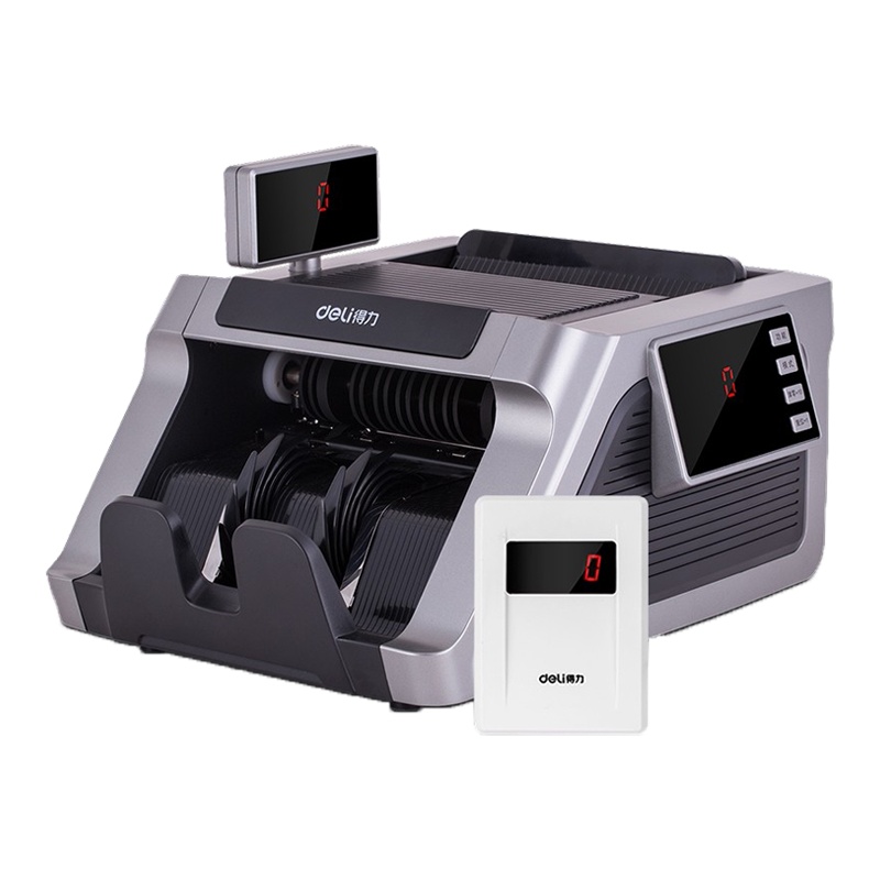 得力(deli)33316S人民币鉴别仪点验钞机 B类点钞机验钞机 三屏智能语音点钞机数钞机 支持新币收银支付语音数钞机