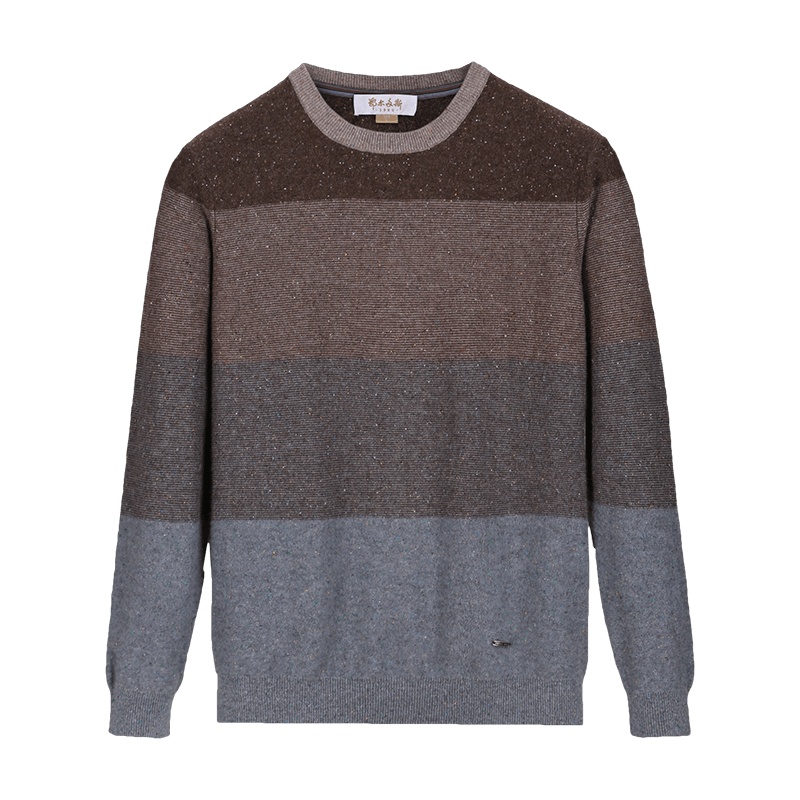 鄂尔多斯ERDOS 点子纱工艺厚款男式羊绒衫针织衫毛衣