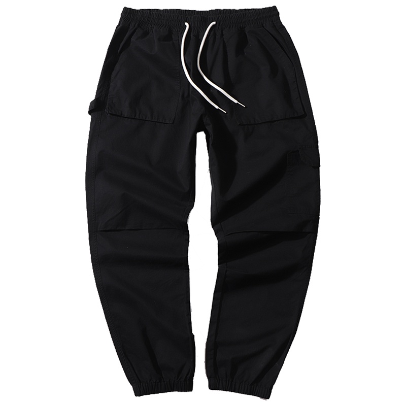 唐狮裤子女春秋运动裤女宽松2019新款哈伦黑色束脚休闲卫裤修身