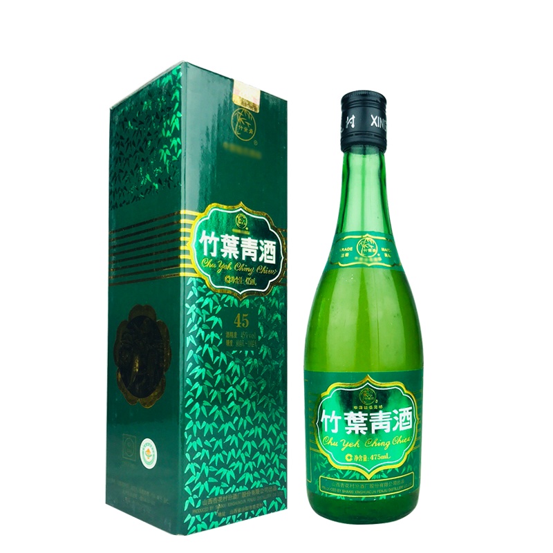 融汇老酒 山西汾酒杏花村 45度盒装竹叶青酒(2007年) 475ml x1瓶