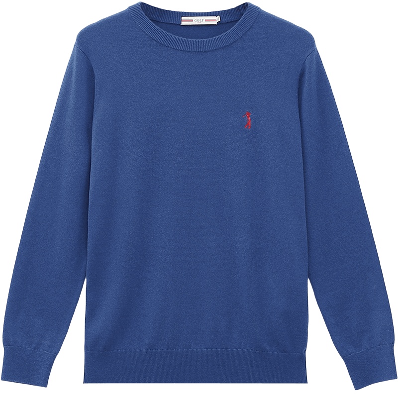 GOLF/高尔夫秋冬商务休闲修身圆领套头针织衫纯色百搭羊毛上衣男