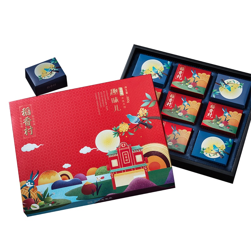 稻香村 趣味儿多口味组合月饼600g 9枚 (盒)