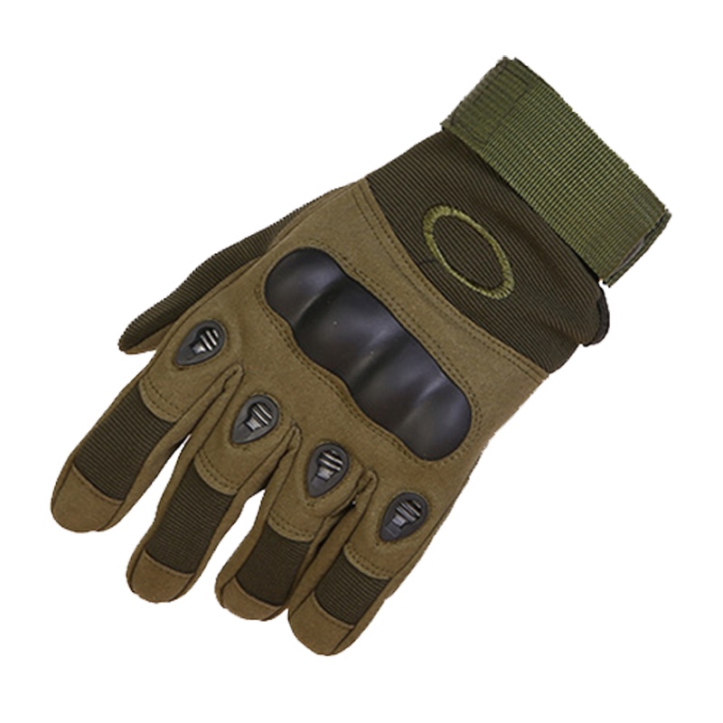 户外运动特种兵军迷手套战术训练手套开车防滑骑车手套器械健身格斗训练全指手套山地车骑行手套军绿色
