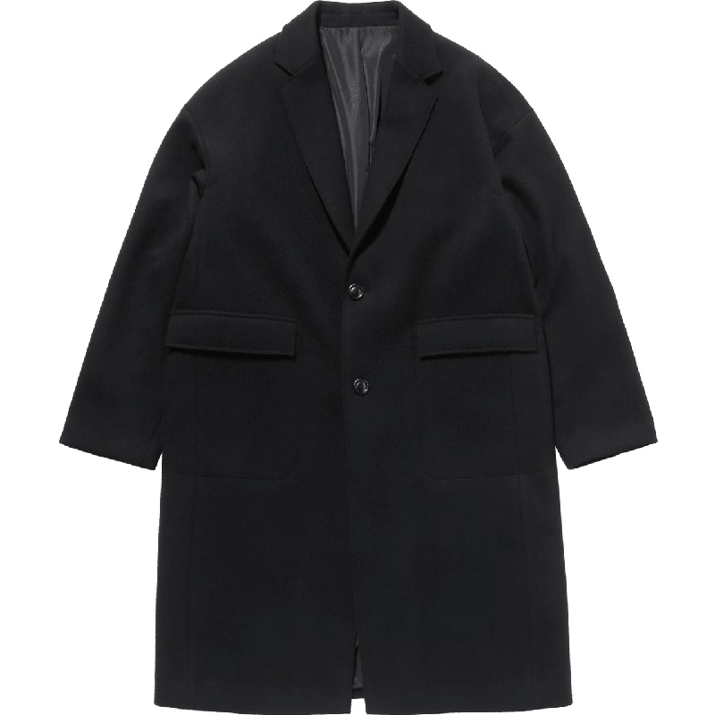 马克华菲男装冬款毛呢毛边大衣呢子外套中长款韩版潮大衣