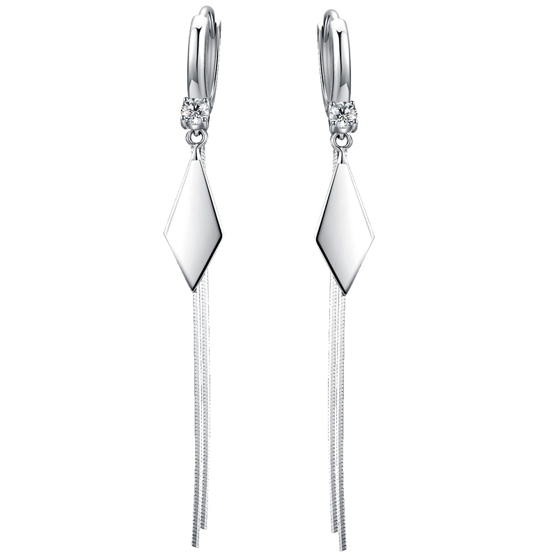 佰色传情S925银耳环女耳钉时尚个性耳坠耳扣新款潮耳饰品