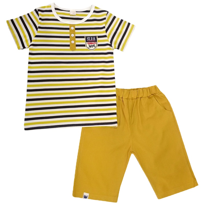 莎丞 男童短袖套装儿童棉夏装2020新款中大童帅气男孩夏季运动两件套