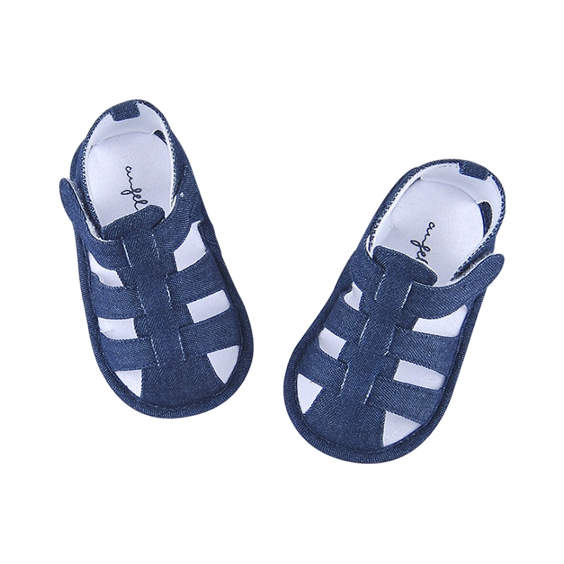 angeeb 宝贝心语 0-1岁童鞋学步鞋 宝宝牛仔色凉鞋 夏季婴儿鞋