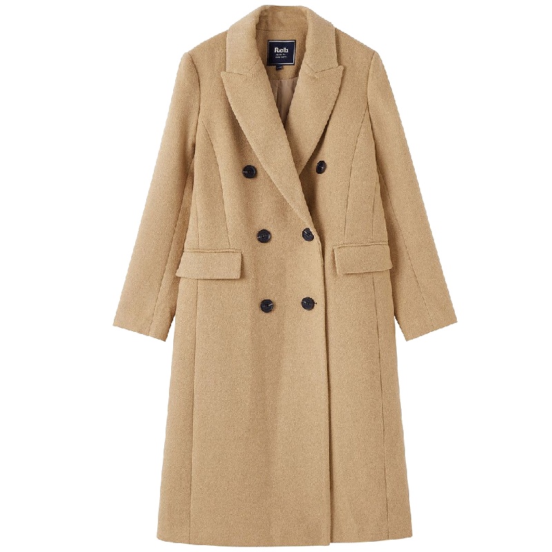 新款拉夏贝尔Puella双面呢子时尚外套中长款韩版高端加厚大衣20012544