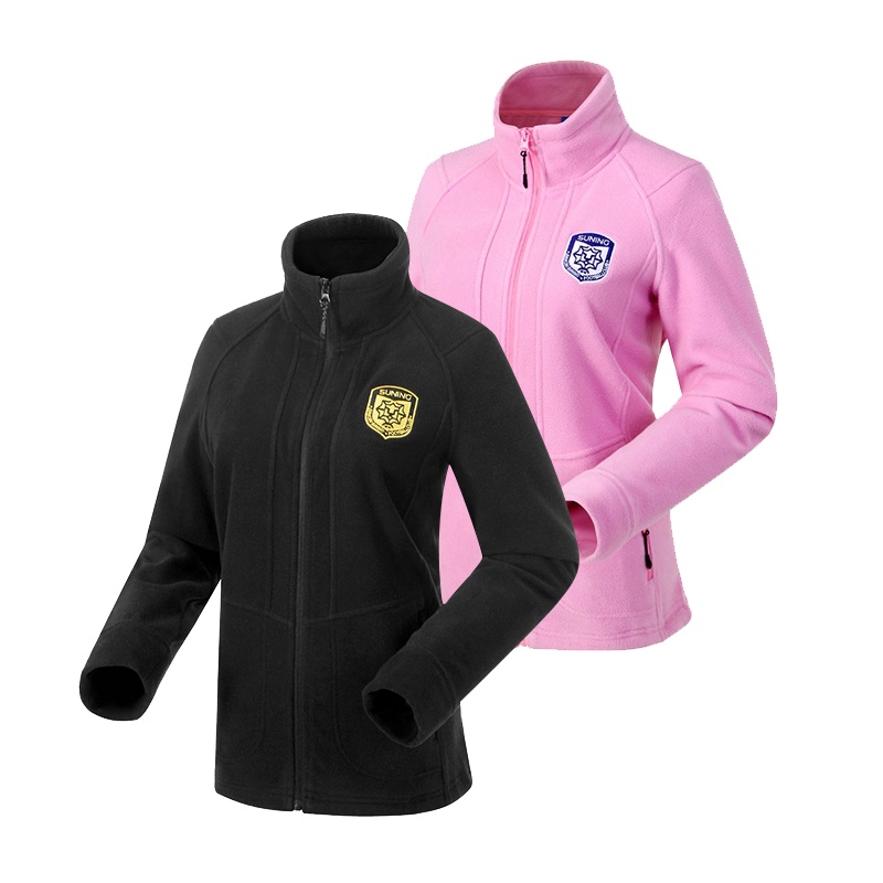 苏宁足球俱乐部2019年新品女子摇粒绒外套抓绒衣开衫无帽卫衣