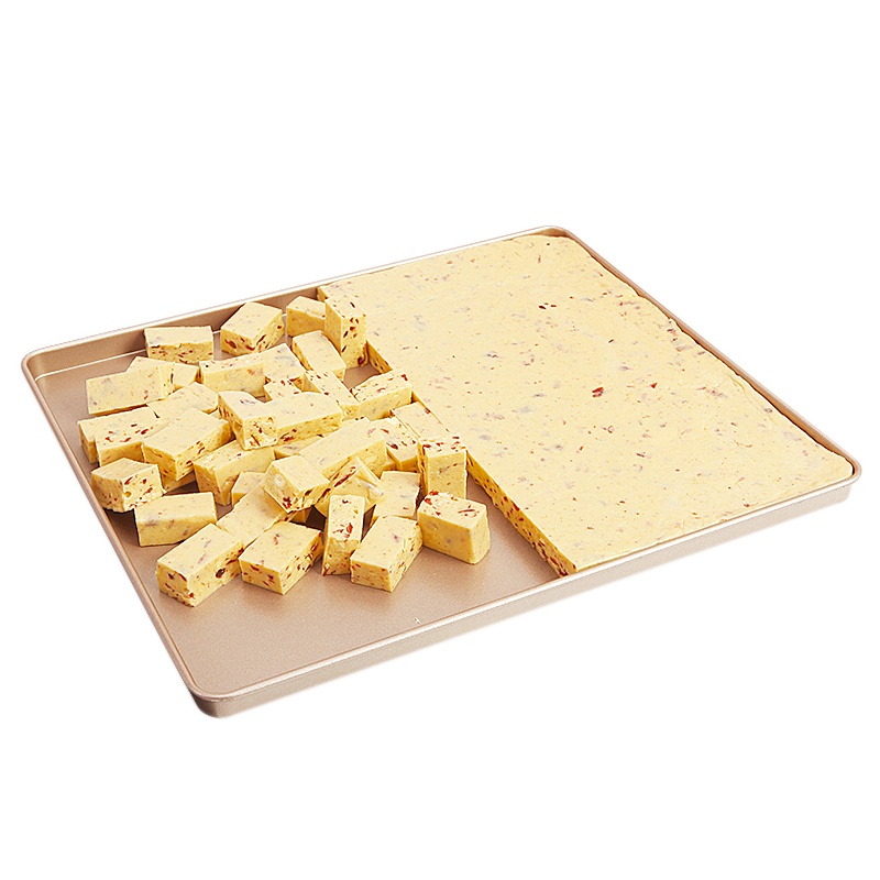 学厨烘焙工具 12寸长方形牛轧糖烤盘香槟金色不粘月饼面包饼干曲奇蛋挞家用烤箱烘培模具 WK9114
