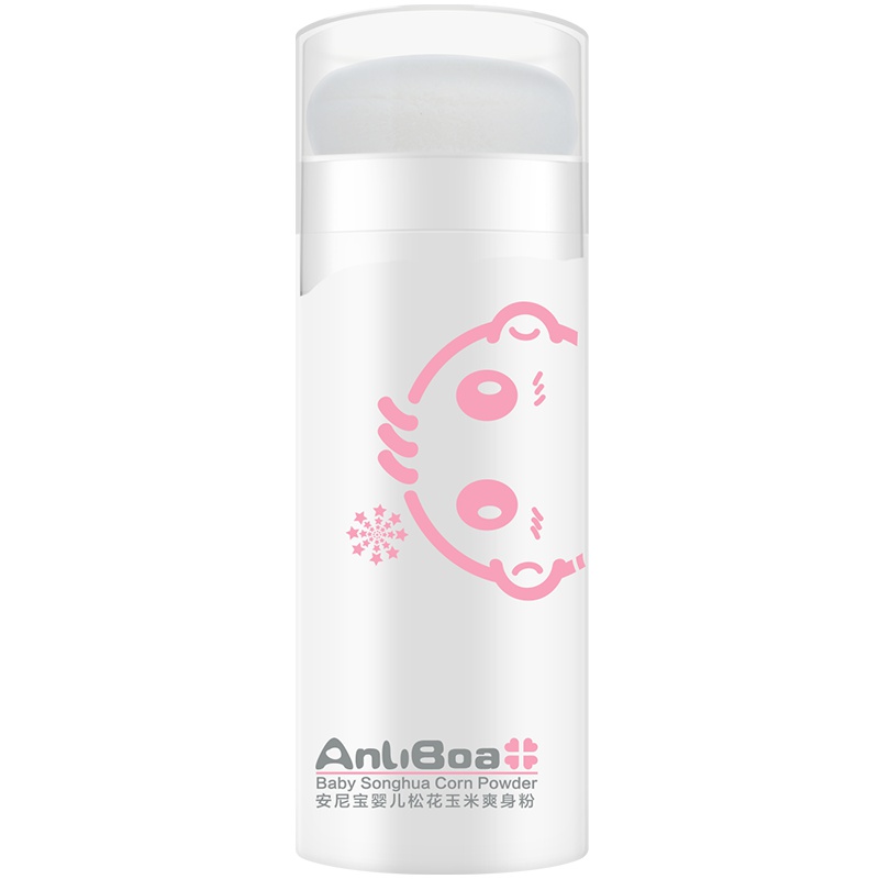 安尼宝/anliboa 婴儿松花粉玉米爽身粉粉扑四季通用宝宝松花痱子粉