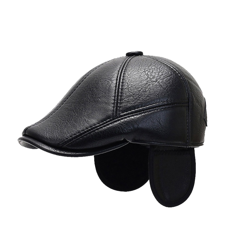 慕熙威尔 帽子男冬中老年人鸭舌帽爷爷秋冬防寒护耳爸爸老头保暖前进帽户外休闲帽子