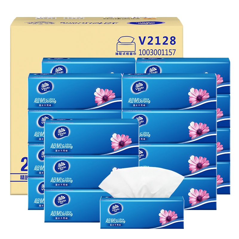 维达 抽纸 超韧三层110抽*16包纸巾 中规格 V2128 单箱装