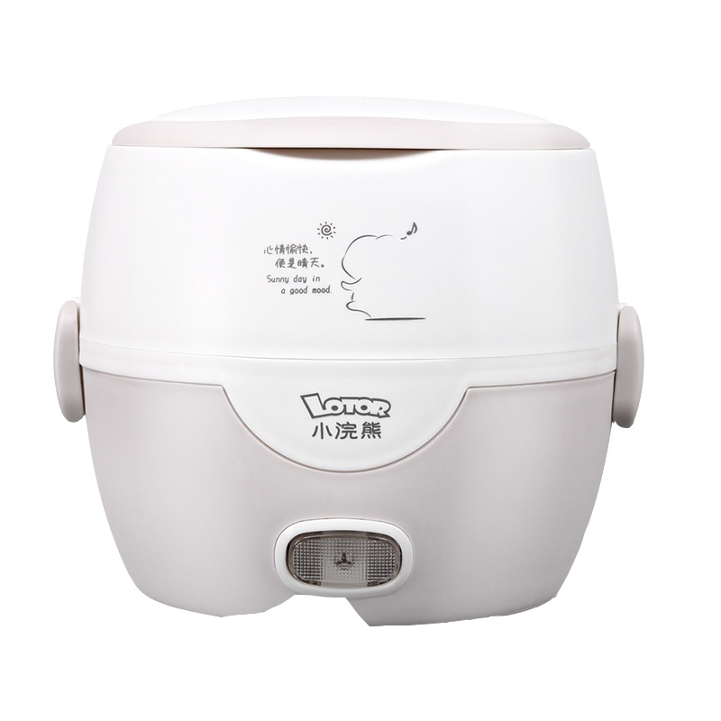 小浣熊 办公室电热饭盒可插电加热保温便当盒1人2蒸煮饭上班族 灰色