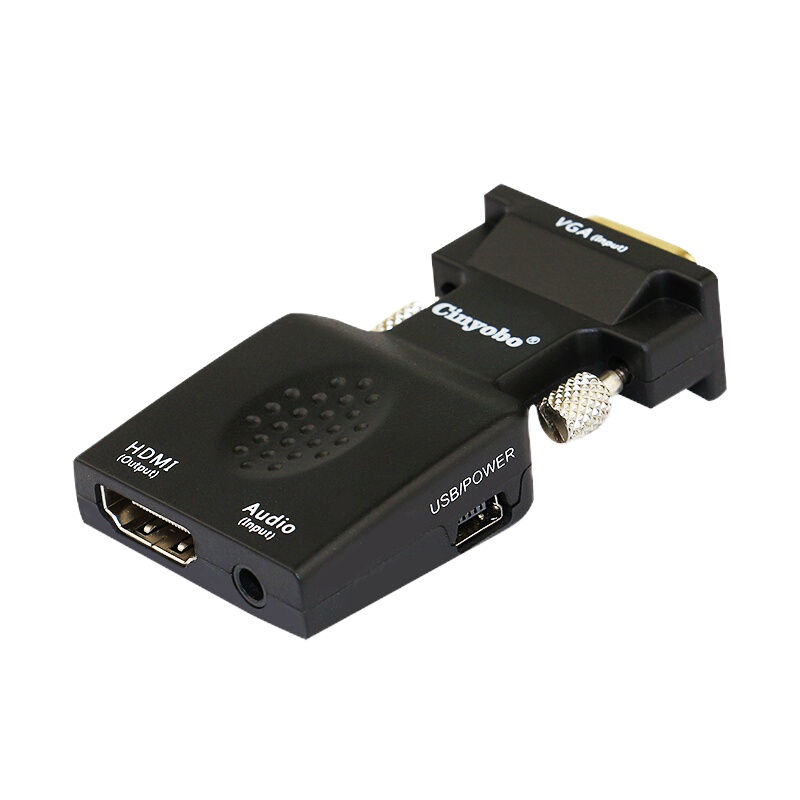 星遥博(Cinyobo)CYB-ZHQ-01 高清VGA转HDMI转接头 转换器电脑电视连接头投影仪 黑色