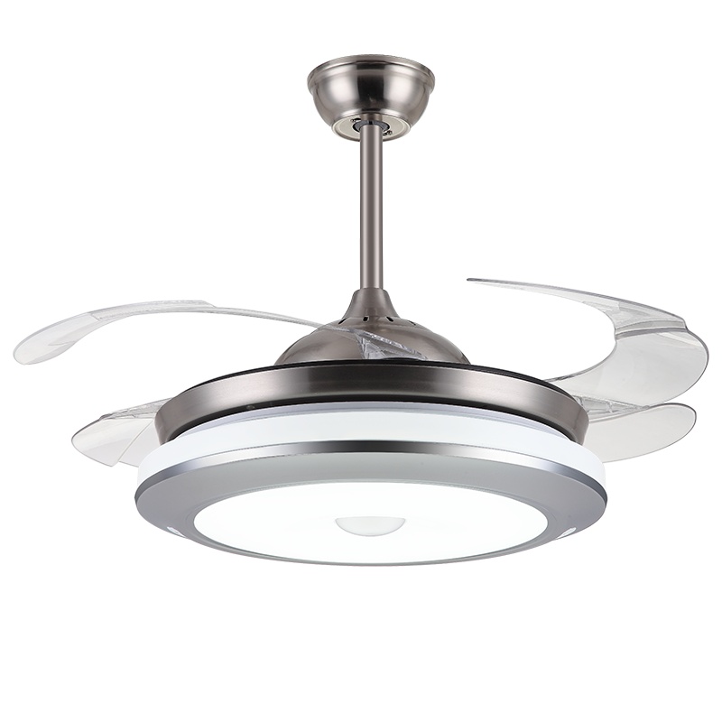 Grevol品拓PINTUO LED风扇灯隐形风扇灯吊灯简约现代吸顶灯铁艺客厅餐厅风扇吊灯遥控风扇灯灯具15M2