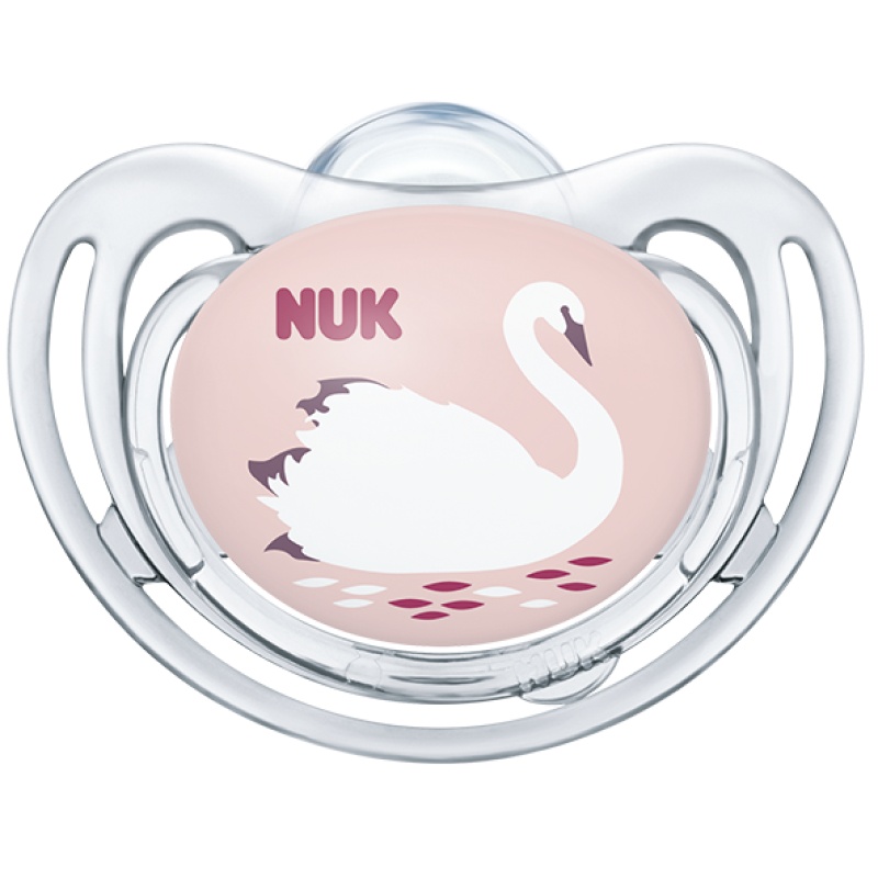 NUK舒适型硅胶安抚奶嘴 婴儿宝宝新生儿安慰奶嘴安睡型防胀气(颜色图案可随机)(6-18个月)