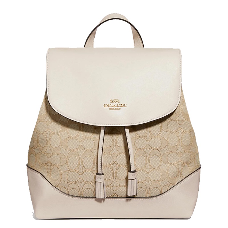 [直营]蔻驰(COACH) ELLE系列 帆布/真皮 女士欧美时尚双肩背包 女包