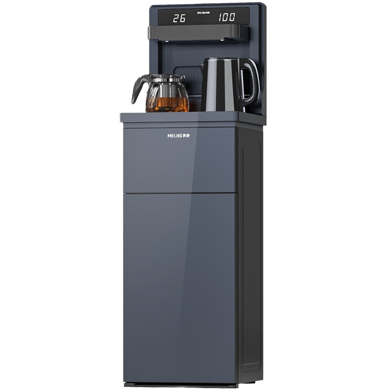 美菱(MELING)茶吧机MY-C818折叠款免安装智能遥控全自动茶吧机饮水机温热款莫兰迪灰