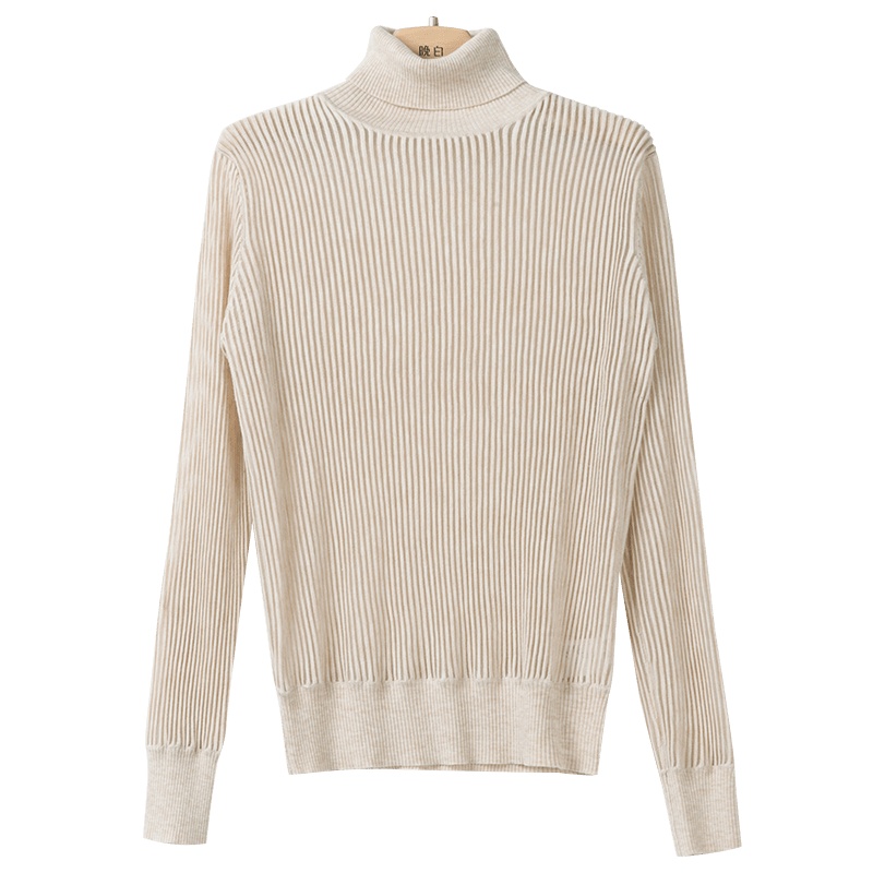 晚白2020春季新品纯色高领显瘦休闲时尚打底衫毛衣针织衫羊毛衫女