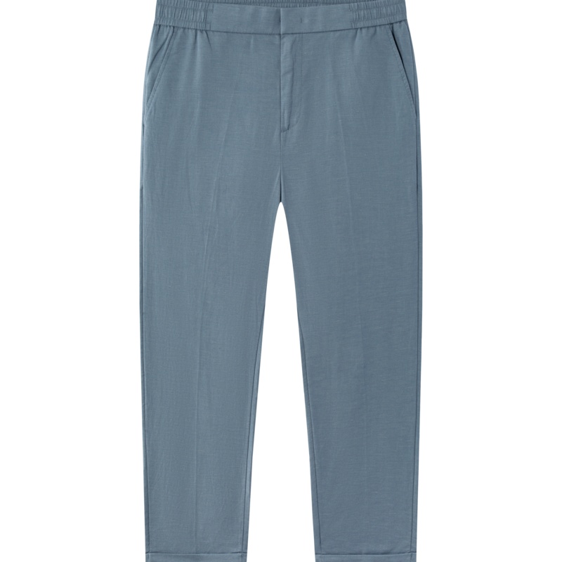 【满198减100预估价：85】森马休闲裤男2021春季新款舒适小锥九分裤纯色亚麻裤子运动慢跑潮