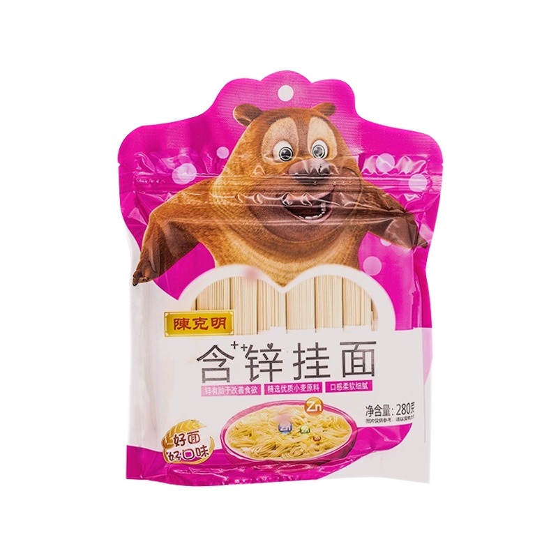 陈克明儿童面 宝宝面条0盐0添加剂鸡蛋 高钙 含锌 钙铁锌小面营养面挂面一岁2岁3岁280g 含锌挂面280g*1包
