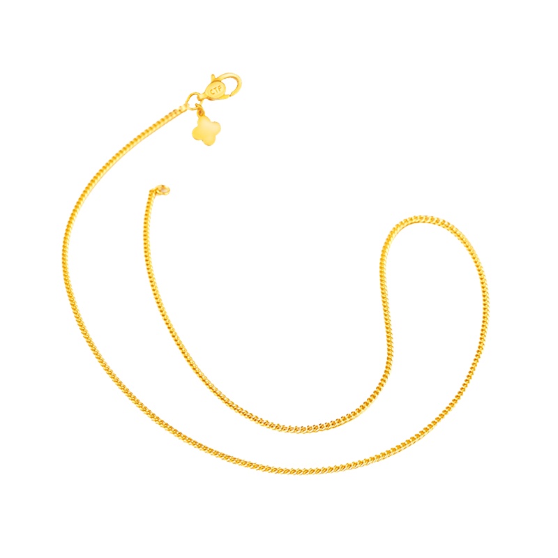 周大福时尚光身足金黄金项链计价（工费178元）F117936