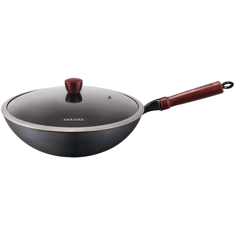 乐扣乐扣(lock&lock) 炒锅锤纹铁锅不沾锅烹饪炒菜锅煎锅煤 34cm黑色CCI2345