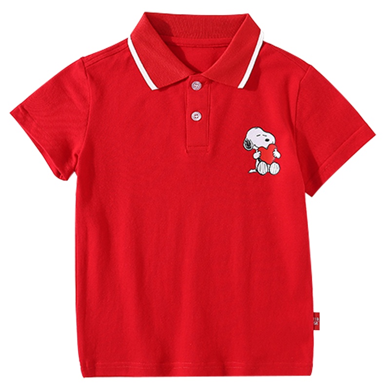 史努比童装男童短袖POLO衫2021夏装新款儿童上衣学院风翻领潮女童中大童T恤