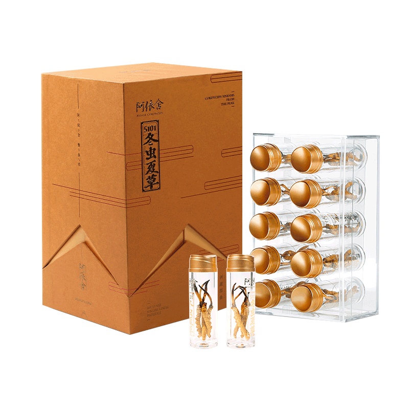 阿依舍 冬虫夏草虫草正品干虫草10克40根4根/克礼盒装干货送礼佳品