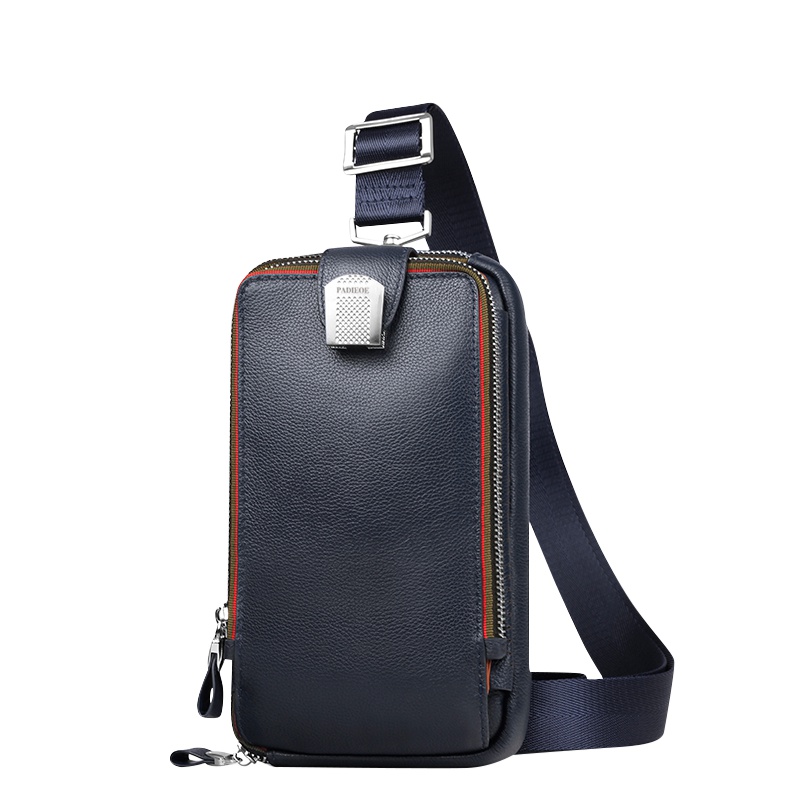 【顺丰配送】真皮胸包男士包包新款多功能腰包男包单肩包斜挎跨包男潮牌