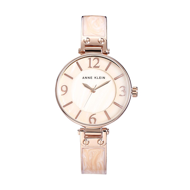 安妮克莱因（ANNE KLEIN）简约经典系列时尚休闲手镯合金表带石英女表AK/V2210BMRG