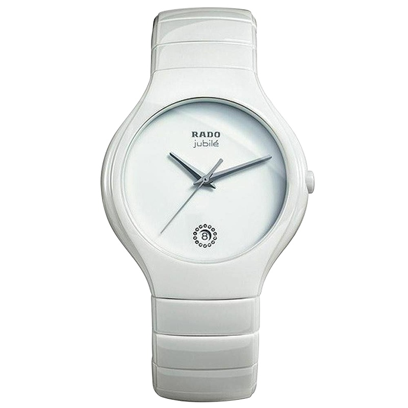 雷达(RADO)瑞士手表 真系列白色陶瓷石英男表 R27695722