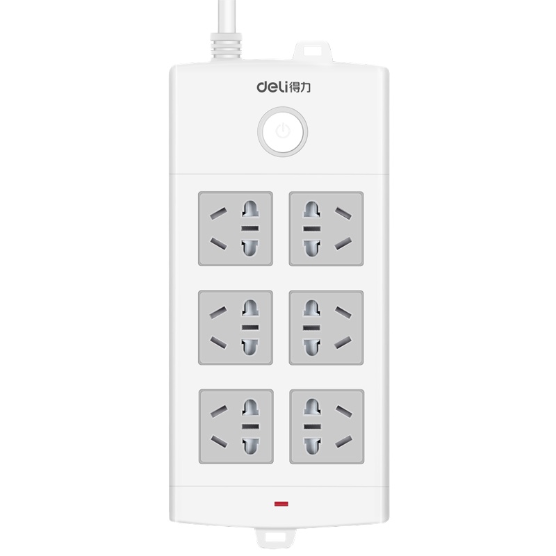 得力(deli)插座大孔距总控开关插座插排插线板接线板排插拖线板 18206