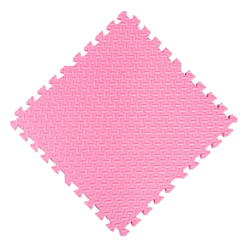 闪电客泡沫地垫拼接家用儿童爬爬垫卧室榻榻米加厚爬行垫海绵地板垫子 粉色--送边条 30*30*2.5cm(24片装)