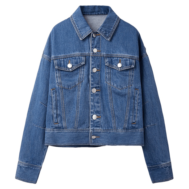 2019爱居兔秋季女装对称口袋设计 牛仔外套