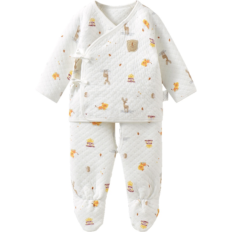 童泰秋冬婴儿衣服1-6月男女宝宝纯棉加厚和服套装新生儿保暖套装