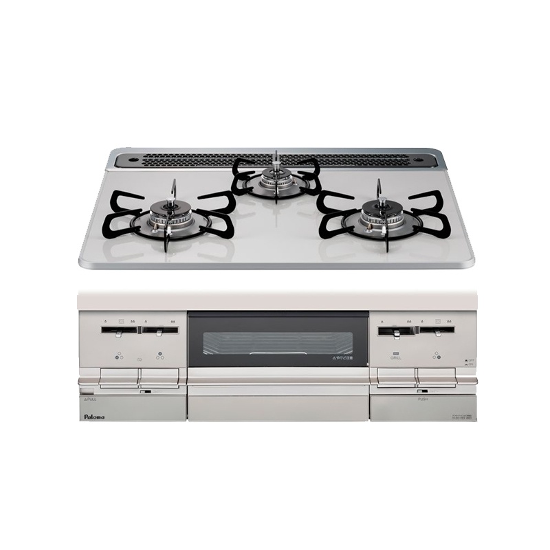 日本原装进口PALOMA百乐满嵌入式燃气灶BRILLIO系列60cm玻璃银色台面PD-743WS-60GH 13A天然气