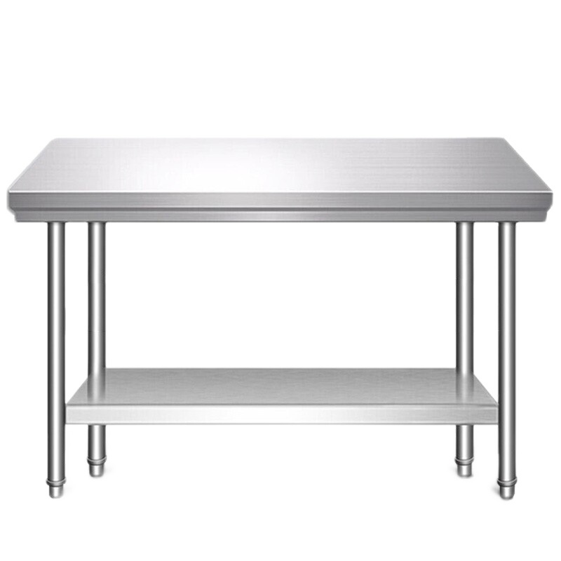 德玛仕(DEMASHI)不锈钢工作台 厨房操作台置物架商用打荷台 双层操作台0.8米(工程款304不锈钢)