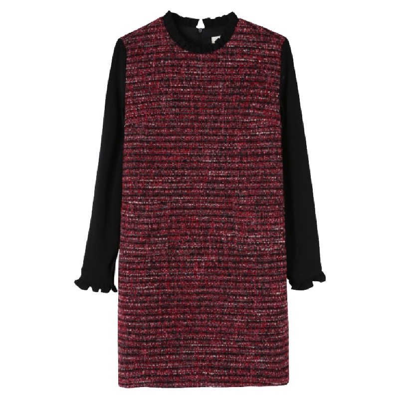 假两件针织女式连衣裙冬季新款中长款百搭修身显瘦长袖秋冬打底裙60007482