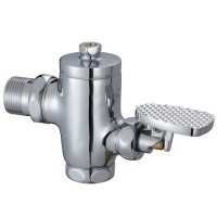 铜入墙式蹲便器冲水器 直角转角脚踏式冲洗阀 脚踩蹲坑延时阀