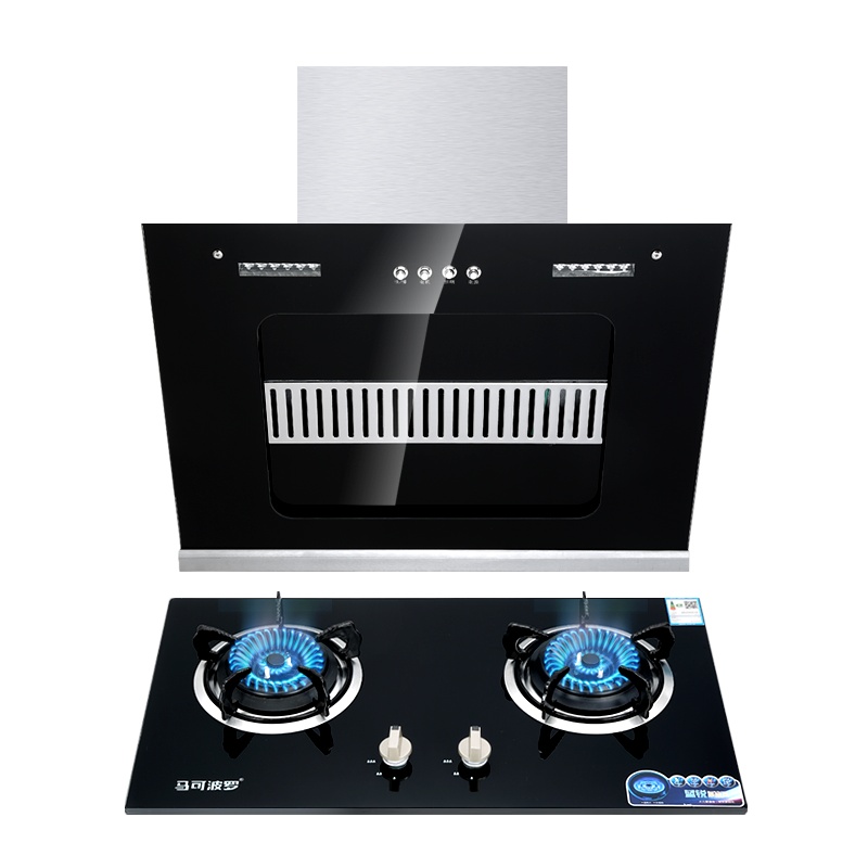 马可波罗(MKB)侧吸式烟灶套装强劲大吸力宽屏油烟机燃气灶爆炒节能大火力猛火双灶具液化气160-137+Q03(138)