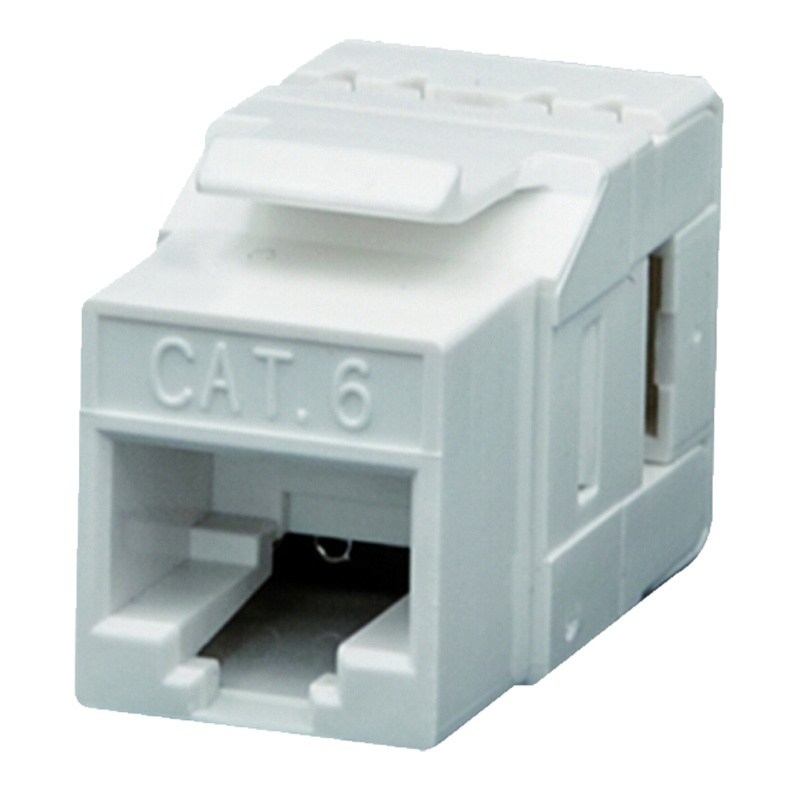 海康威视超5类6类免打模块 86型面板非屏蔽模块网络模块插座 50U镀金六类非屏蔽模块 DS-ZM6UW/E